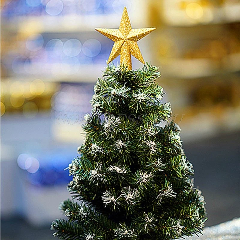 Plastic Snowflake and Stars Christmas Tree Decor Glitter Snowflake Star Christmas Tree Topper Festive Christmas Decorations