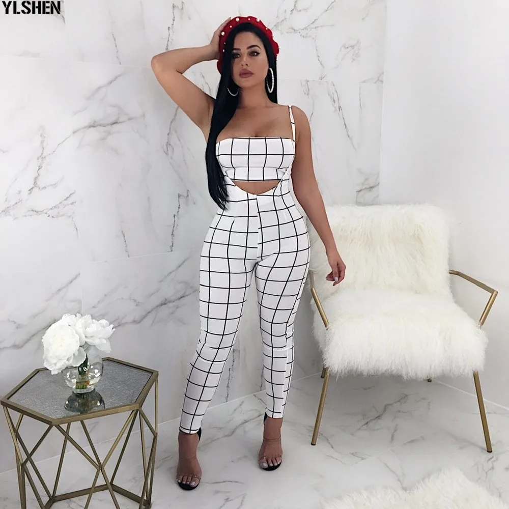 Plus Size 2 Two Piece Set Bodycon Jumpsuit for Women Sexy Matching Sets Bodysuit Tops + Pants Suit Woman Outfits Two Way to Wear 08