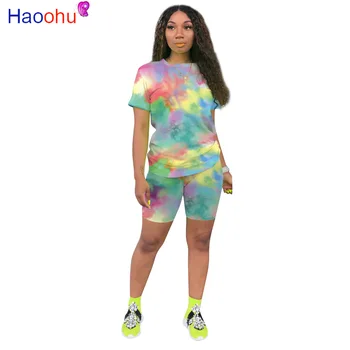 

2020 Women Sets Summer Tracksuits Print Sportswear Tops+Shorts Suit Two Piece Set Club Party Street 2 Pcs Sexy Outfits