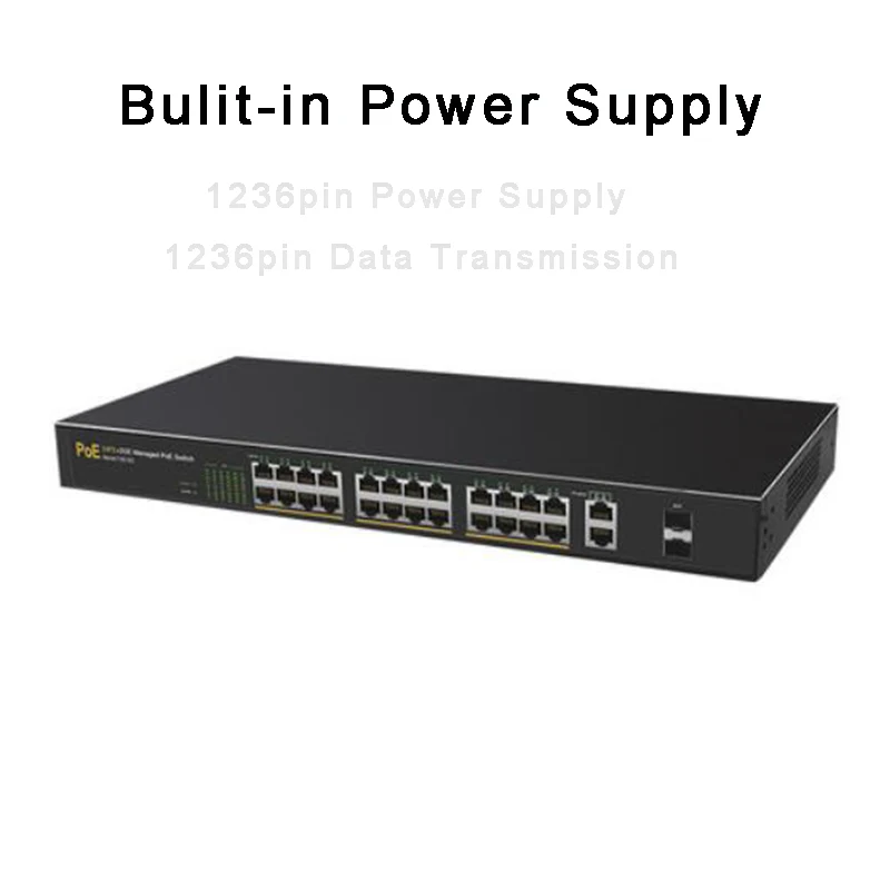 Промышленный коммутатор Gigabit высокое Мощность коммутатор питания через ethernet 28 Порты и разъёмы VLAN 10/100/1000 Мбит/с оптоволоконный коммутатор 48V 802.3af/at RJ45 управления сетью