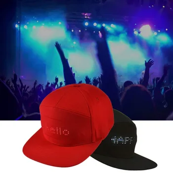 

New Exotic USB LED Smart Cap Mobile Phone APP Controlled Display Screen Hat For Party Club