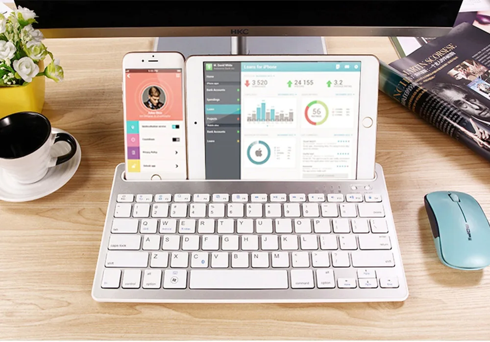 Оригинальная портативная беспроводная bluetooth-клавиатура для планшета, ноутбука, iPad, Поддержка IOS, Android, система телефона, совместимая с несколькими системами