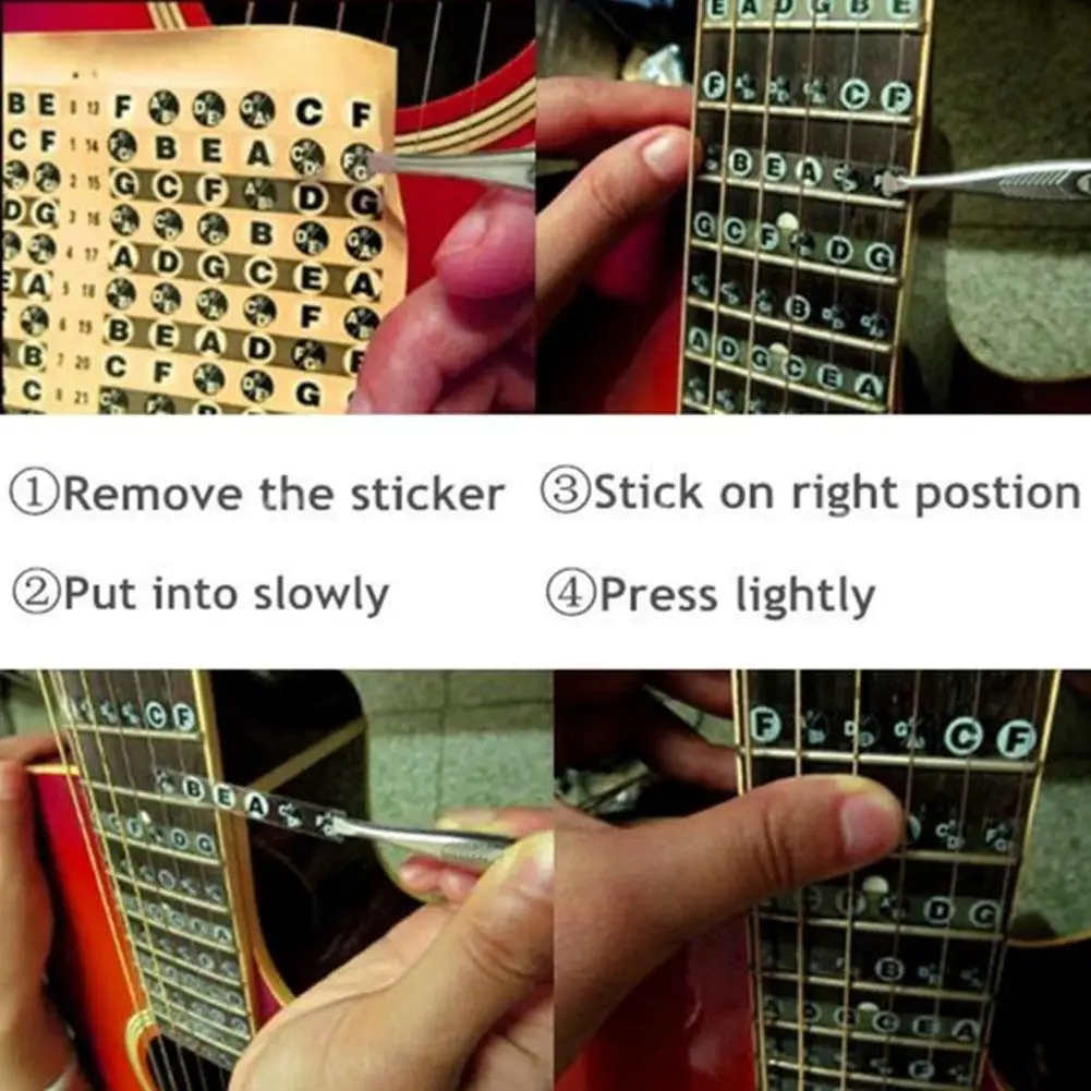 Portable Guitar Fretboard Note Sticker Musical Scale Fingerboard Beginner Guitar Scales Stickers chord stickers,guitar accessories,guitar fretboard stickers