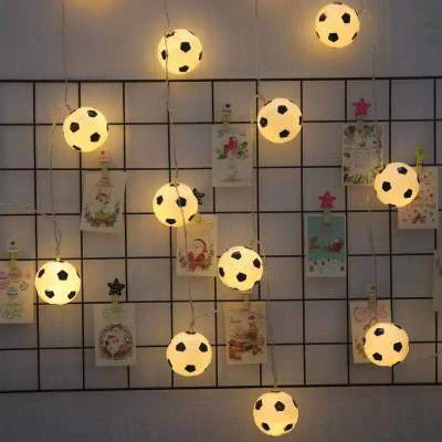 3 м 20 Led футбольный мяч струна со светодиодным светильник Кубок мира по футболу подарок командная игра футбольный клуб бар День Рождения Вечеринка украшение дома - Color: Warm white
