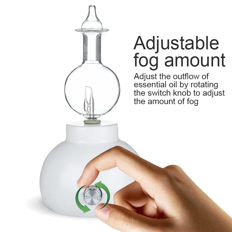 Online KBAYBO Keramik Glas Aromatherapie Reine Ätherische Öle Nebulizing Diffusor Luft Vernebler mit 7 Farbe LED Ändern Weiß