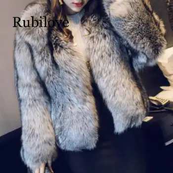 

2019 Winter Women's Faux Fur Coat Artificial Fur Overcoat Furry Jacket Femme Plus Size Furry Fake Fur Outwear