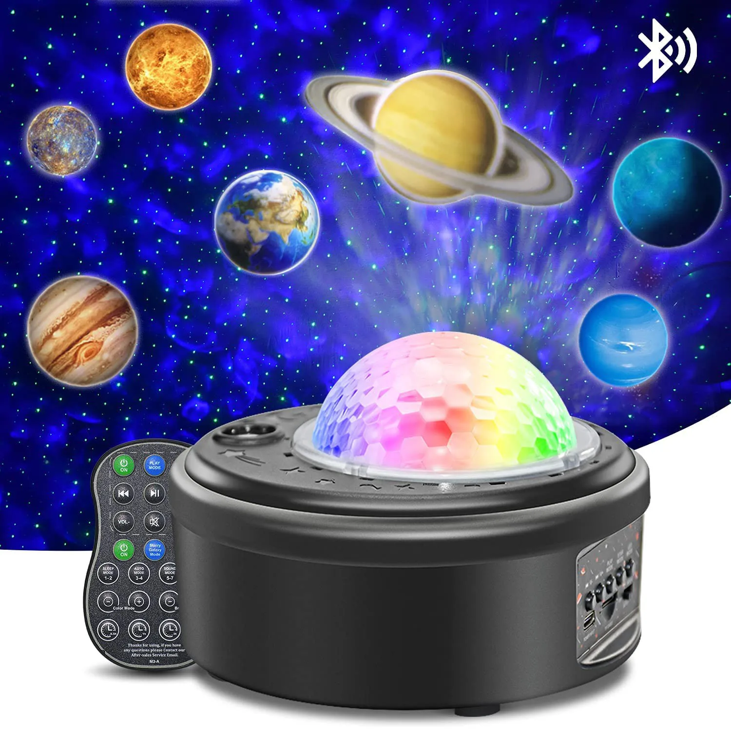 night stand lamps 10 Planet Colorful Projector Lights Galaxy Starry Bluetooth Speaker Rotating Night Light Led Lamp Christmas New Year Gift hatch night light