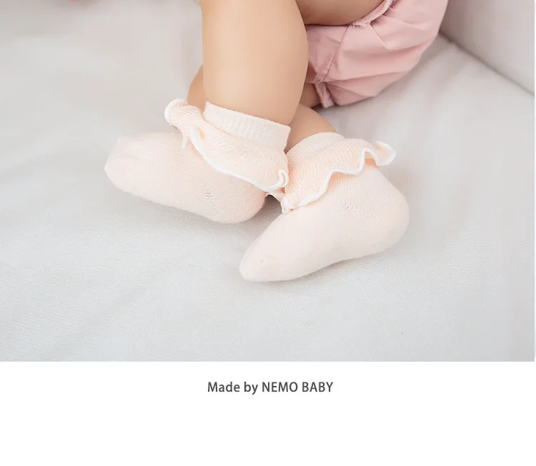 Милые белые хлопковые носки с оборками для новорожденных Одежда для маленьких девочек аксессуары для маленьких принцесс на осень и зиму для детей 0-1-2 лет