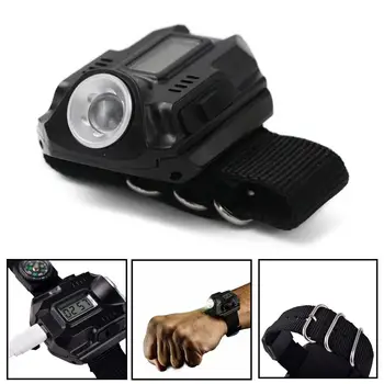 

2017 LED Wrist Watch Flashlight Torch Light XPE R2 USB Rechargeable Tactical Flashlight Lamp Lantern Easy Carry High Qualit