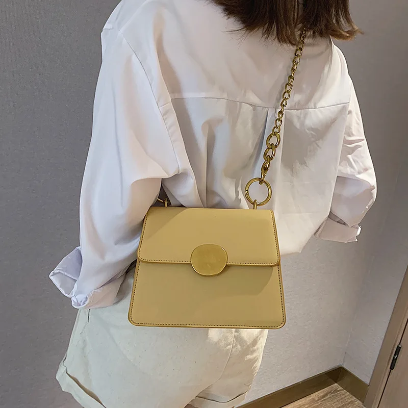 

woman 2019 summer small fresh chain small pack fashion casual texture single shoulder oblique bag tide