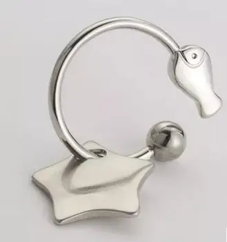 

Personalized Star With Fish Shape Zinc Alloy Keychains