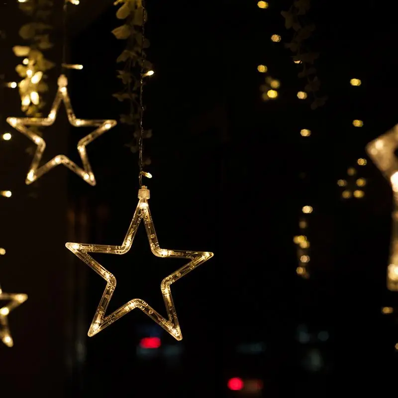 2,5 м Романтический Сказочный Звездный светильник для занавесок Рождественский светодиодный светильник s для вечерние, праздничные, свадебные украшения Рождественская лента светильник