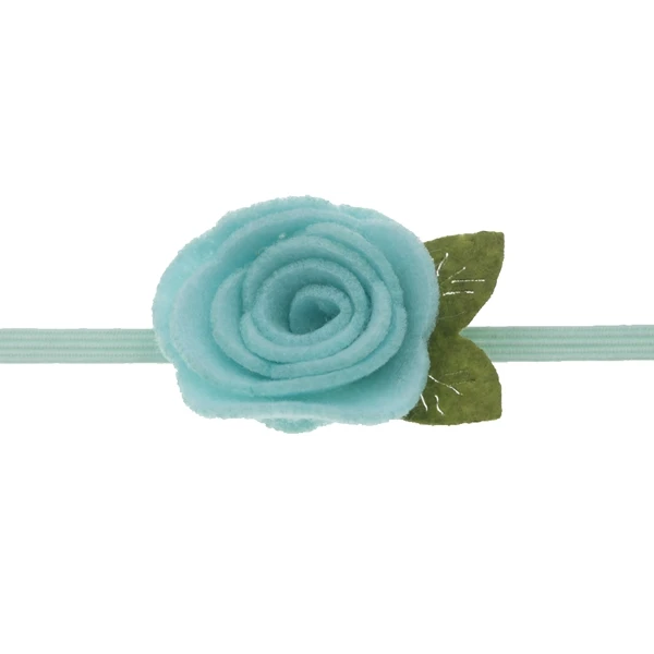 baby Headbands Felt Flower Crown Headband Girls Rose Leaves Elastic hair band Kids Photography Props baby Hair Accessories - Цвет: Мятный