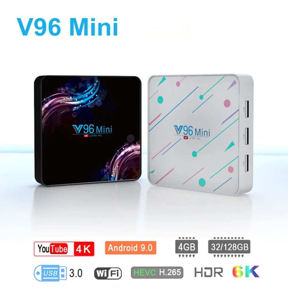 4 ГБ 128 ГБ V96 Мини Android 9,0 tv Box Allwinner H6 четырехъядерный 6K H.265 Wifi netflix Youtube телеприставка V96mini 4 Гб ram 32 Гб 64 ГБ