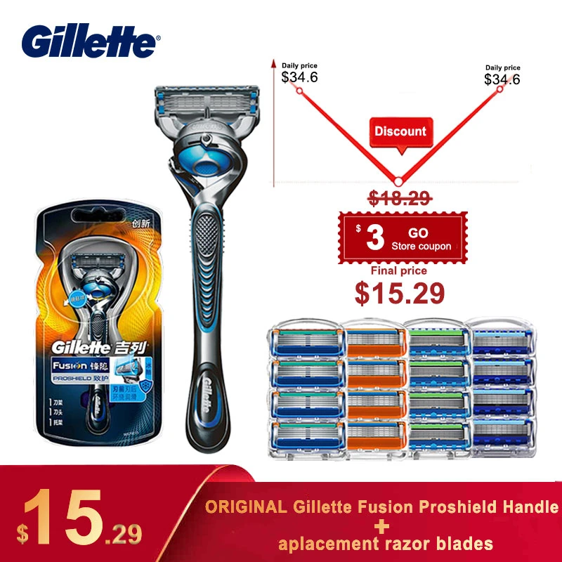 Держатель для бритвы Gillette Fusion5 Proshield Chill Сменные кассеты безопасного бритья с