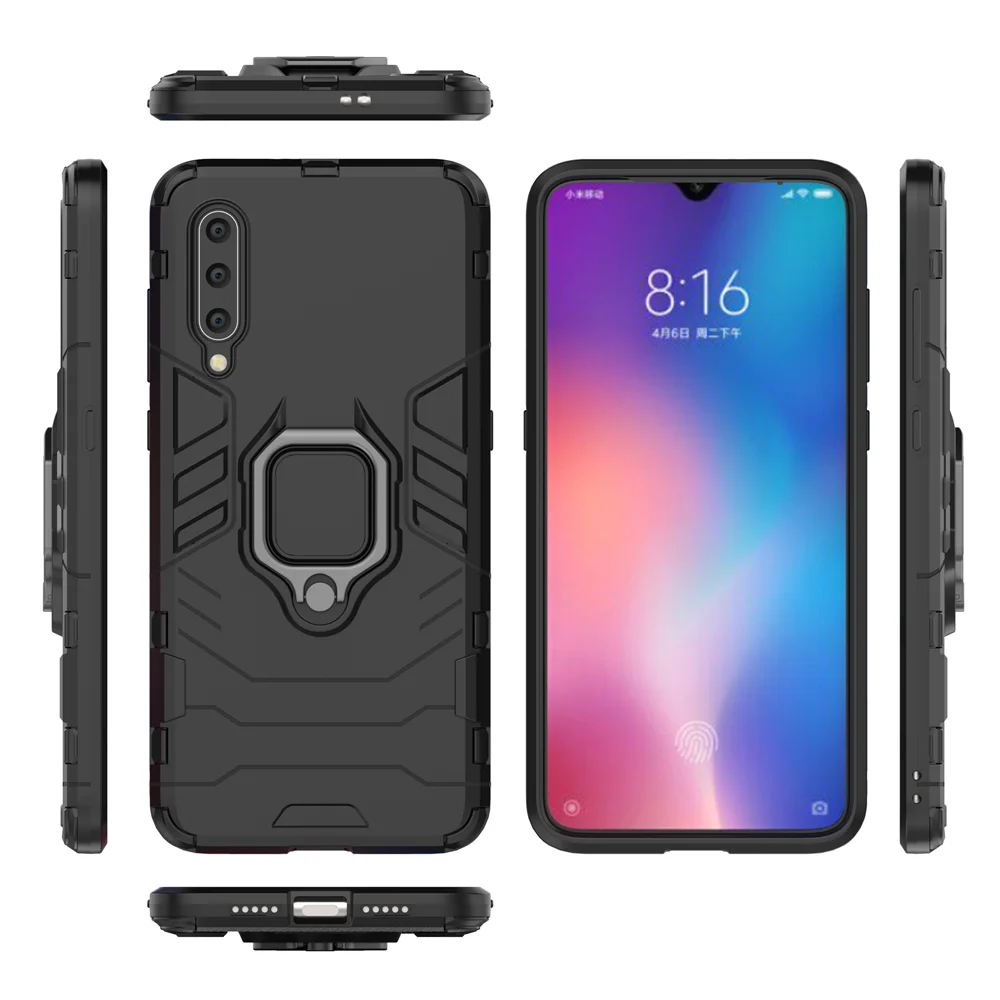 Shockproof Armor Case with Ring Holder Stand and Phone Back Cover
