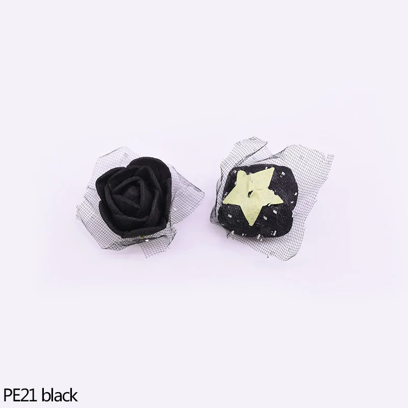 PE21 50/100/200Pcs Мини-пена кружева Искусственный цветок розы головы Свадьба День святого Валентина декор поделки ручной работы венок из цветов - Цвет: PE21