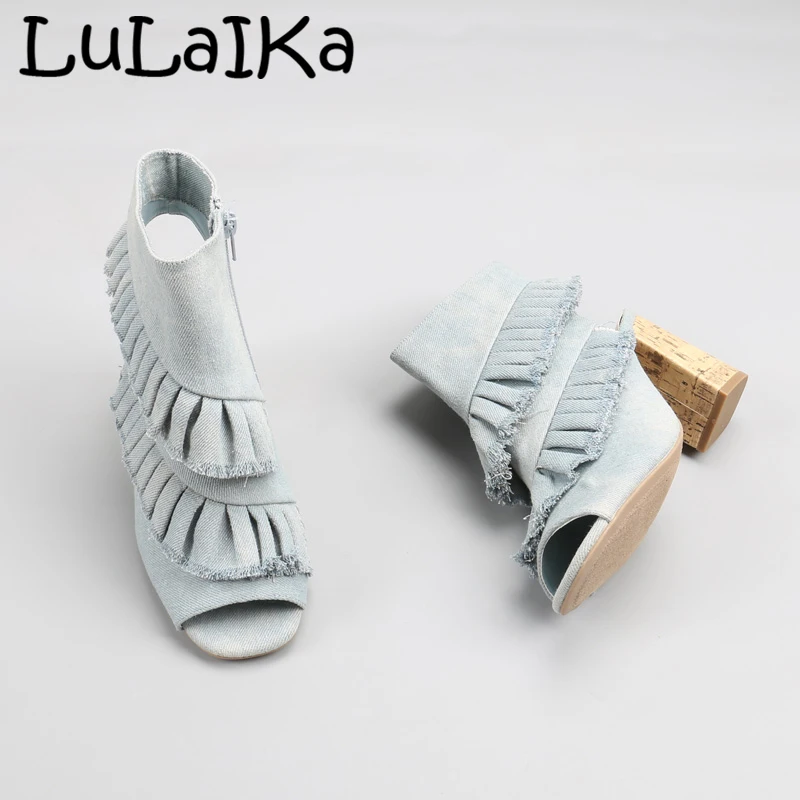 LuLaIKa/2020 г. Летние новые женские модные удобные нескользящие ботинки с квадратным
