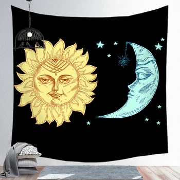 

Fuwatacchi Sunshine Tarot Tapestry Bohemia Hippie Bedspread Dorm Decor Digital Starry Photo Blanket Background Wall Tapestries