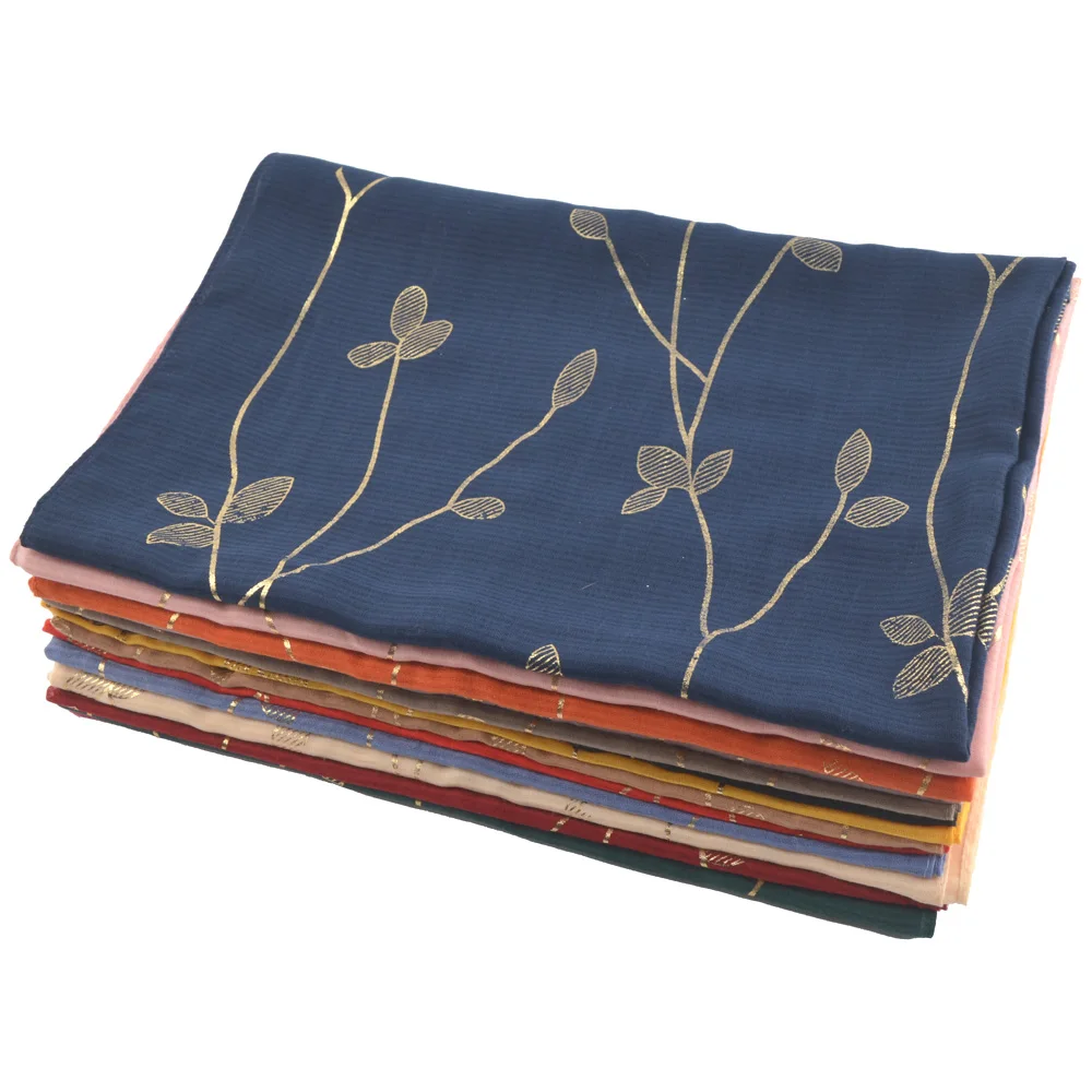 Foulard femme musulman, хлопковый мусульманский хиджаб, простой головной шарф для волос, Шали Обертывания, Осенний женский золотой шарф с маркой sjaal, Роковая женщина