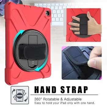 

360 Rotation Hand Strap Kickstand Silicone Tablet Case for Amazon Kindle Fire HD 8 8Plus 2020 Protective Cover With Lanyard