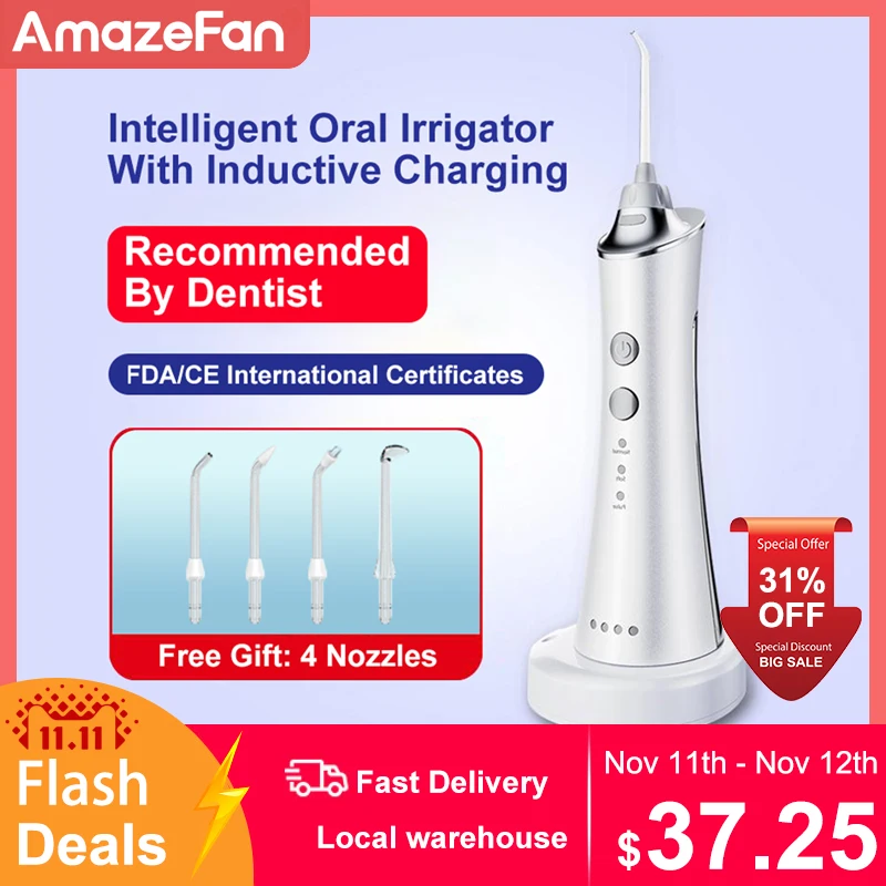 

Oral Irrigator Rotatable Nozzle with DIY Mode USB Rechargeable Portable Dental Water Jet Waterproof for Home Travel