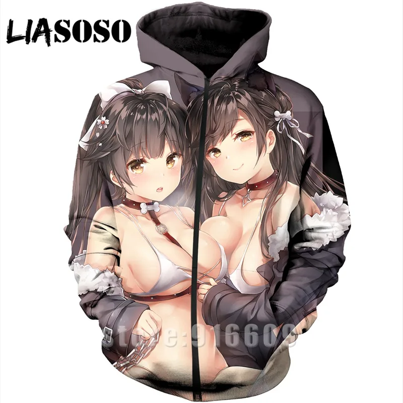 Модные толстовки с капюшоном Привлекательный Топ аниме принтом Loli Лазурный лук