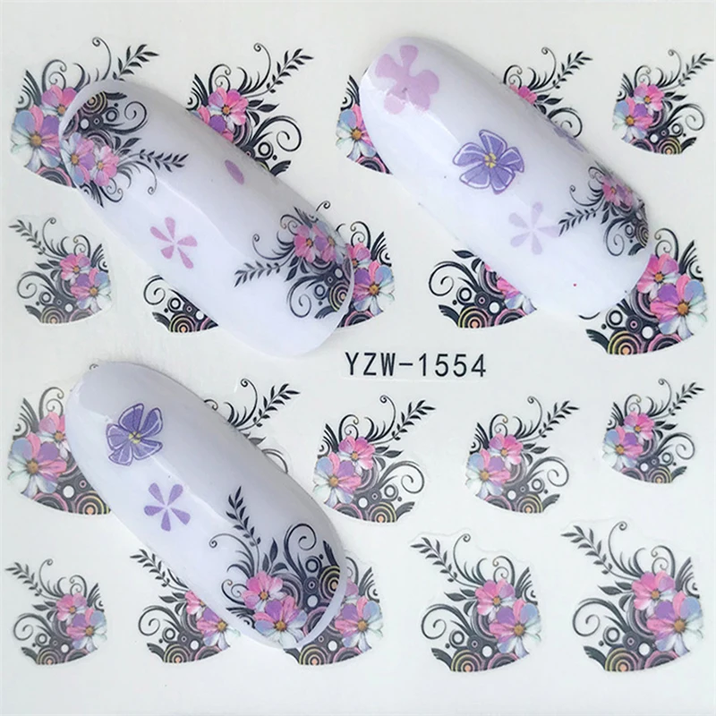 

GAM-BELLE 1pcs Flower Butterfly Rose/Horse Nail Sticker Water Transfer Decals For Nail Art Sliders Set Foils Decoration