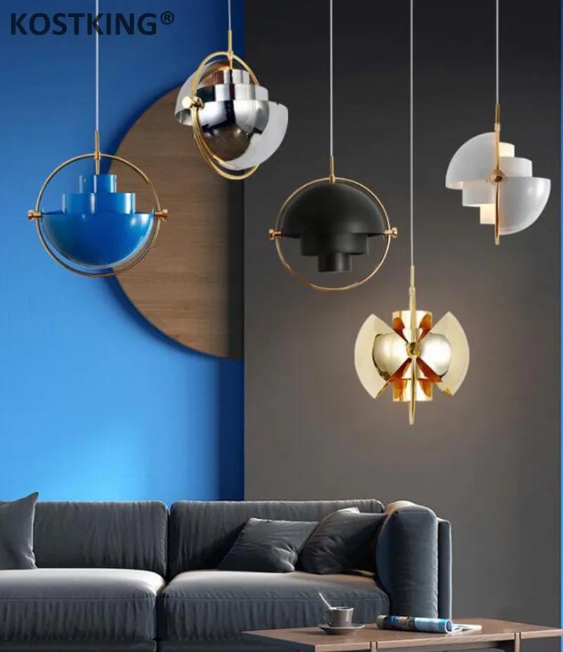 KOSTKING Designer post-modern bar pendant light restaurant study bedroom bedside creative personality semicircular Pendant Lamp