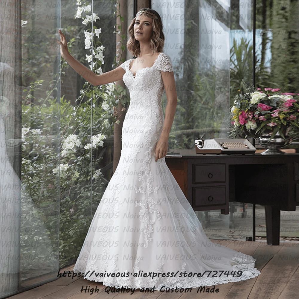 Vestido de Casamento/Свадебное сексуальное платье с короткими рукавами, кружевное свадебное платье русалки, платье невесты Vestido Noiva Robe de Mariee