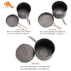 TOAKS Cookware Set Ultralight Titanium Pot Frying Pan Outdoor Camping Titanium Bowl Titanium Cup Picnic 1100ml, 1300ml, 1600ml 2