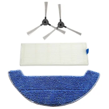 

4PCS Dibea Vacuum Cleaner Replacemnets Accessories side brush*2 filter*1 mop*1 for Dibea GT9 D960 Vacuum Cleaner