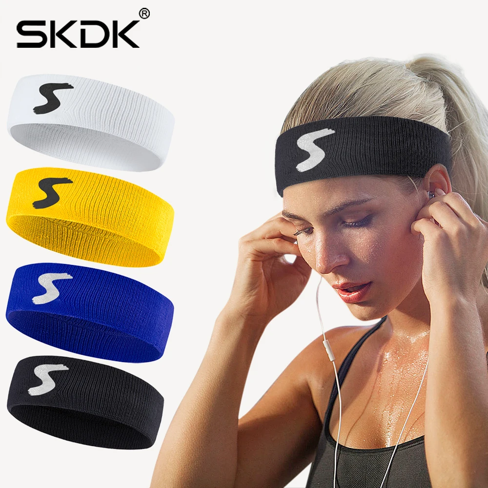 SKDK 1pcElastic Polyester Cotton Sweat Headband Yoga Running Fitness Sweatband Headband Hair ...