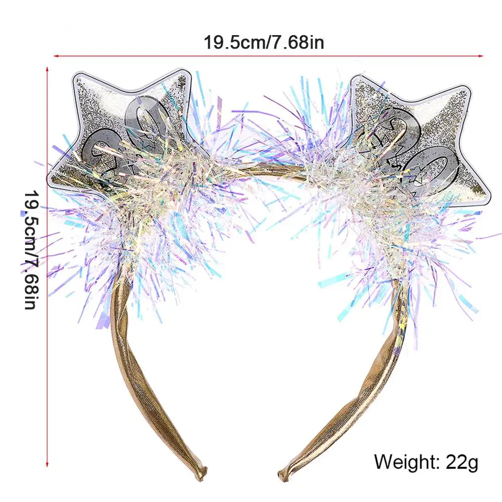 Новогодняя повязка на голову с пятиконечной звездой, Новогодние рождественские украшения, вечерние украшения, Рождественская повязка на голову