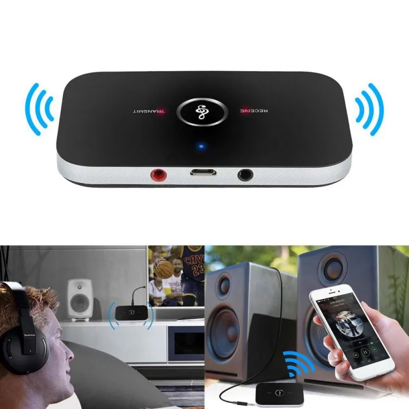 1 Bluetooth B6 передатчик приемник беспроводной аудио адаптер для наушников колонки ТВ 3,5 мм Bluetooth 4,1 музыкальный приемник Отправитель