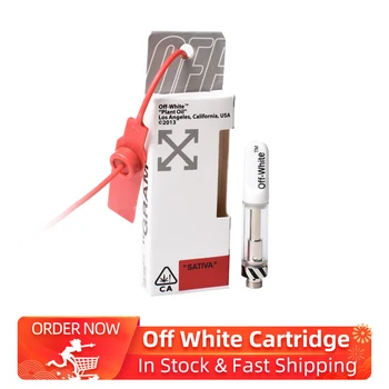 

10pcs Off White Cartridge 1.0ml capacity Ceramic Coil electronic cigarette Refillable Vape Cartridges for CBD & Thick
