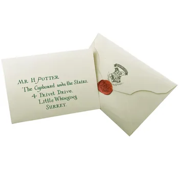 

5pcs/set Hogwarts School Offer Gryffindor Ravenclaw Hermione Slytherin Hufflepuff Admission Letter for Women Men Boy Anime