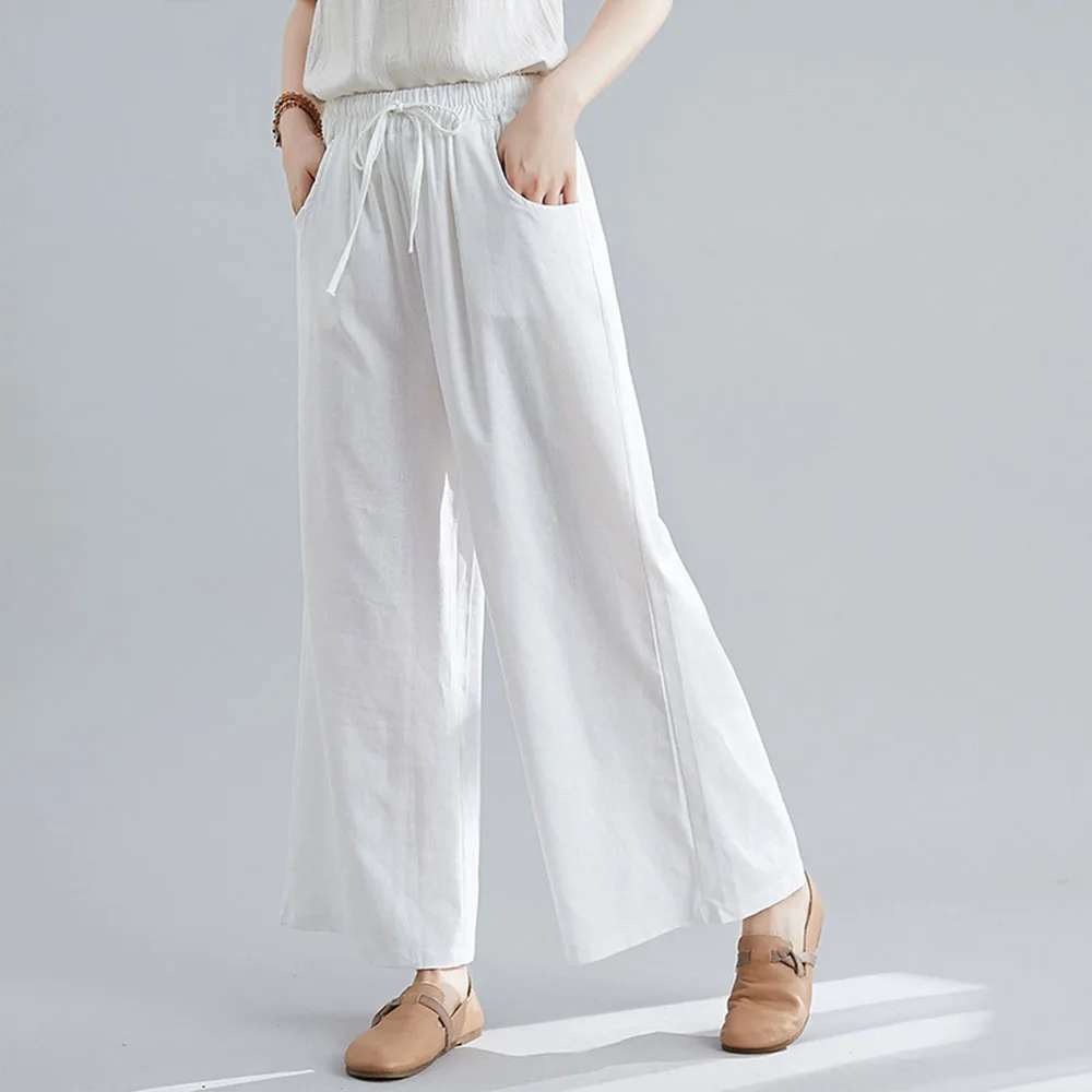 

Women Casual Pants Loose Wide Legs Thin Casual Simple Trousers Korean Japan Lady Home Young Girl Hight Street 2020 Summer