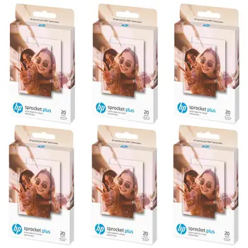 

120 Sheet/6 Box for HP Sprocket Plus Photo Paper 5.8*8.7cm(2.3x3.4inch) Small Sticky Backed Zink Photo Paper Printer Picture