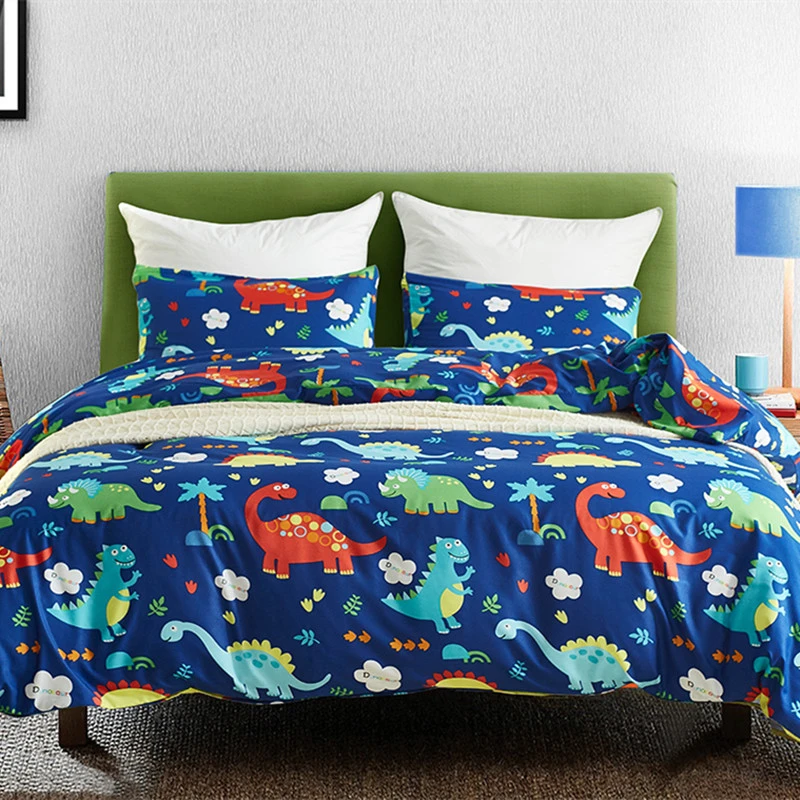 blue dinosaur bedding