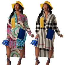 Африканские платья для женщин Дашики летнее платье размера плюс женская традиционная африканская одежда с принтом Базен Анкара платья