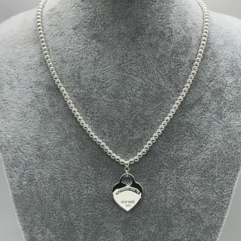 

S925 sterling silver necklace, 1:1 classic heart-shaped necklace, fashion ladies accessories