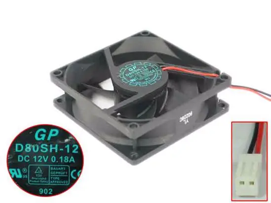 Emacro для YATE LOON D80SH-12 DC 12V 0.18A 2-проводной 80X80X20 мм Сервер вентилятор охлаждения