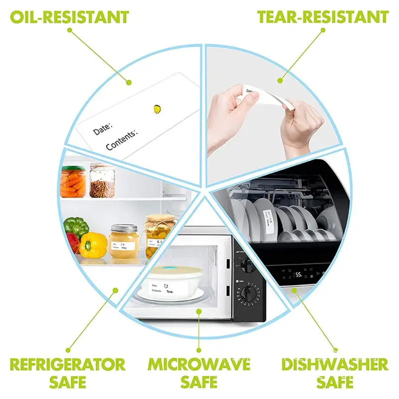 500pcs Kitchen Stickers Refrigerator Freezer Food Storage Date Content Labels for Container Bag Jar Packing