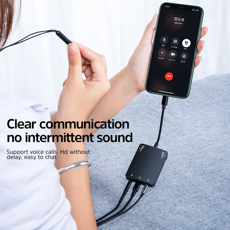 BASIKE Audio Adapter For Lightning to Dual DC 3 5mm Headphones Aux jack Phone Call Splitter Charging Adaptor For iPad For iPhone