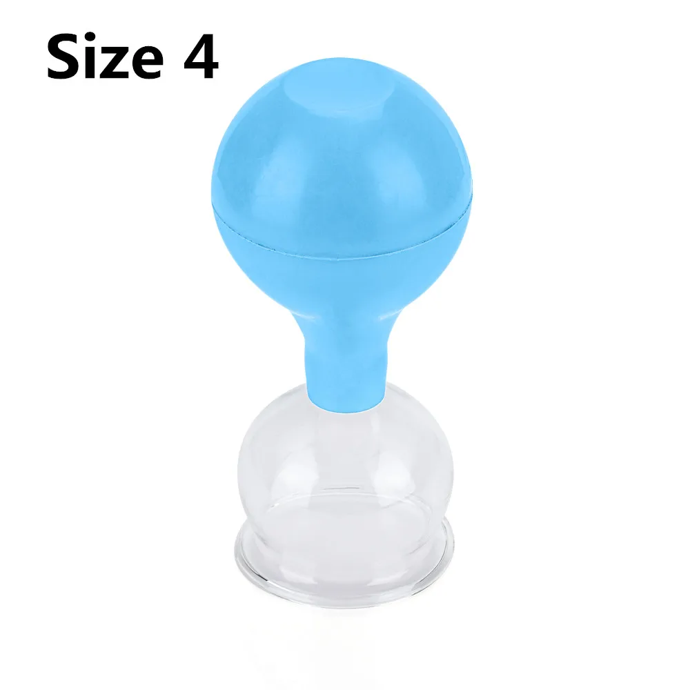 Blue Size 4 Резиновые Вакуумные банки, массажная присоска, анти вакуумный антицеллюлитный массаж банки для терапии, чашки, набор, массаж всего тела, инструменты для здоровья - Цвет: Blue Size 4