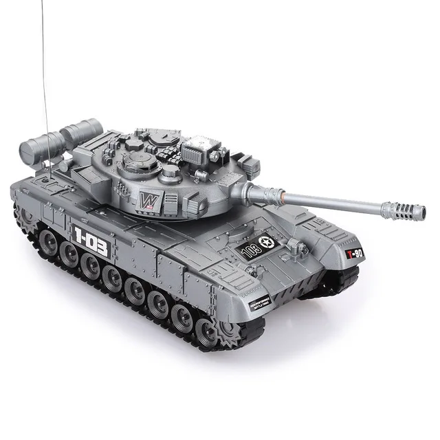 New remote control Big tank charger battle launch cross-country tracked Light Musical vehicle boys play Toy for kids children 6