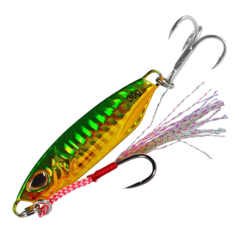 

10/15/20/30/40/50 g Artificial Bait Reusable Metal Sinking Casting Lure Jigging Spoon Fishing Accessories With Hooks