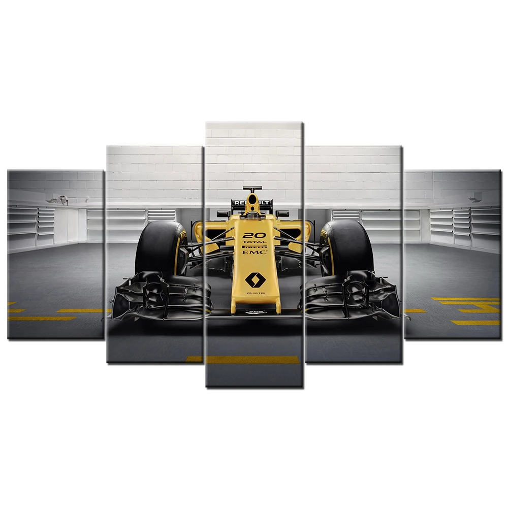 5 Pieces Canvas Wall Art Renault RS16 F1 Racing Car Paintings HD Printed Posters Modular Pictures | Дом и сад