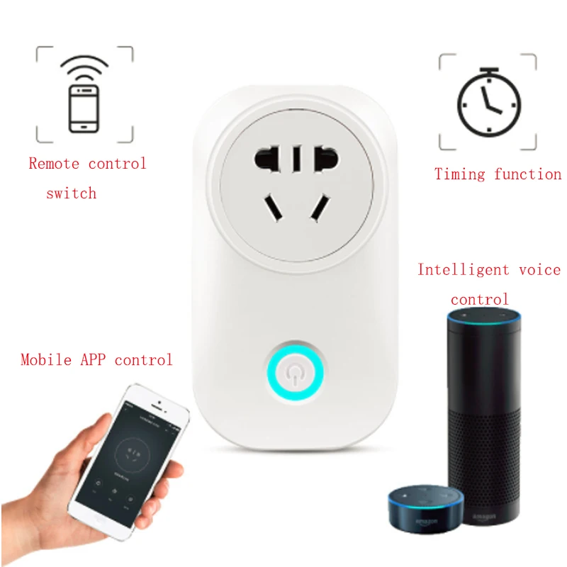 1 шт. ЕС Великобритания AU США Smart Plug WiFi Пульт дистанционного управления с Alexa Голосовое управление синхронизации ВКЛ/ВЫКЛ питания Google Home электрическая розетка